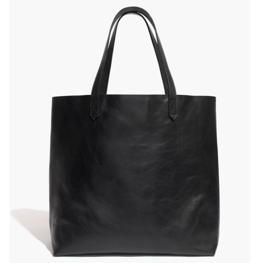 Black Leather Madewell Transport Tote